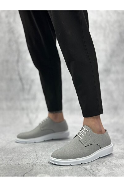 Generic Brand Dark Gray Linen Laced Light High Sole Classic Sports Casual Men...