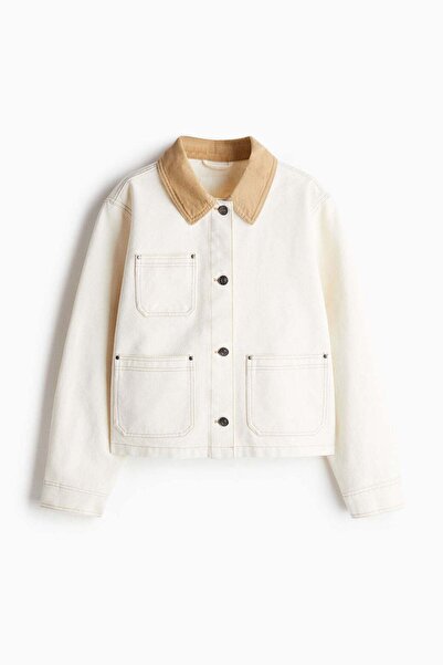 H&M Corduroy-collar denim jacket