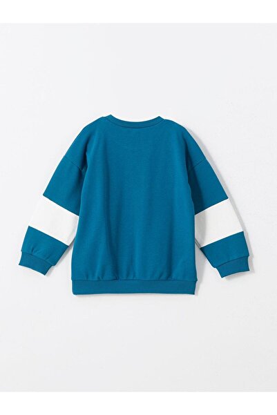 LC Waikiki Crew Neck Printed Baby Boy Sweatshirt and Pants 2-Piece Set (W4)