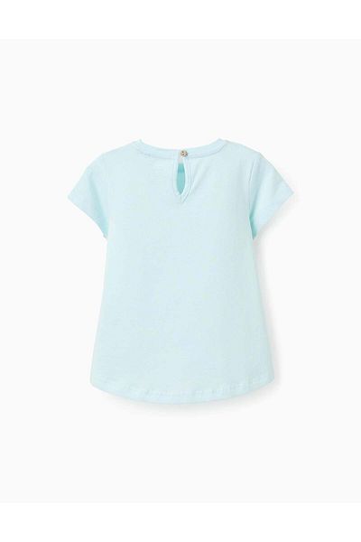 Ziddy Cotton T-shirt for Baby Girls '7 Skirts', Light Blue