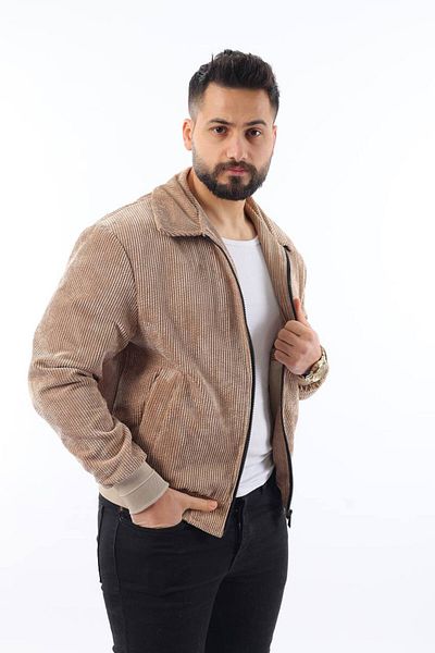 İLKCET MODA Εποχιακό λεπτό βελούδινο κανονικό ανδρικό μπουφάν