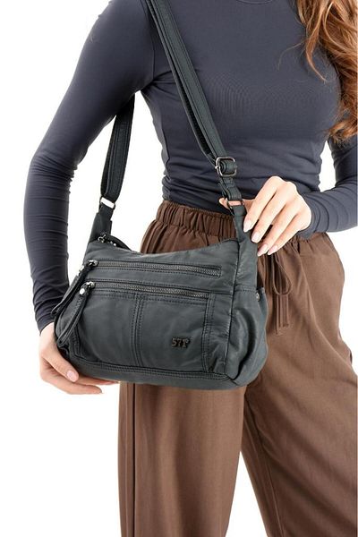 Baginn Geantă de umăr din piele vegană pentru femei, curea încrucișată 25*20 cm, buzunar multiplu