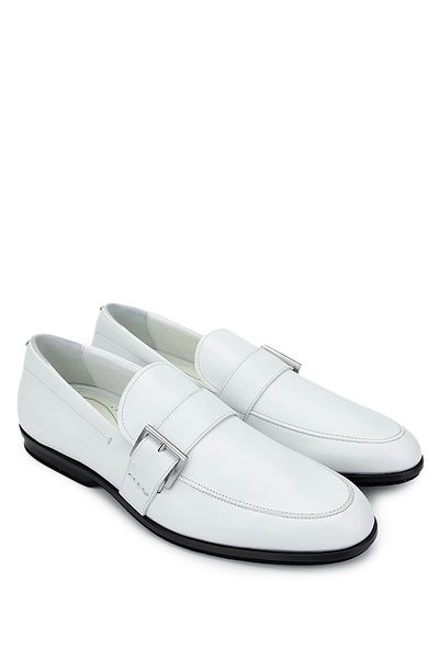 FABI Men's Genuine Leather White Loafer Shoes