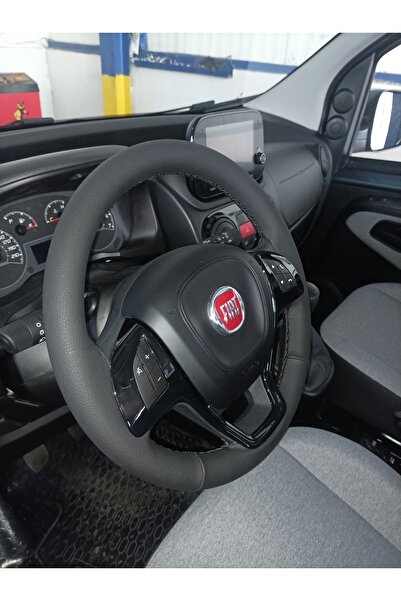 HASBAY DİKİŞLİ DİREKSİYON KILIFI FIAT FİORİNO DERİ DİREKSİYON KILIFI SİYAH İP