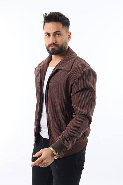 İLKCET MODA Jachetă obișnuită pentru bărbați din catifea subțire sezonieră