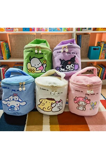 sunandjoy Mor renk Kuromi mini el çantası mor, mor makyaj çantası