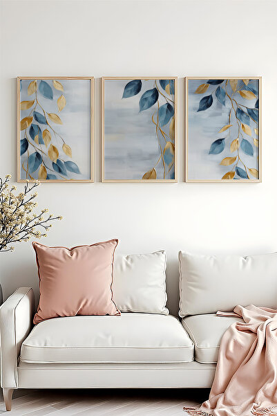 huhuli Ahşap Çerçeveli 3 Parça Set Tablo huhu476