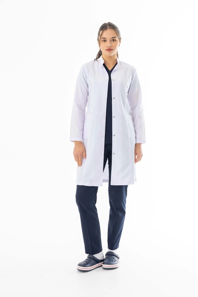 112Giyim Hakim Yaka Uzun Boy Kadın Doktor Hemşire Eczacı Öğretmen Önlüğü Kali...