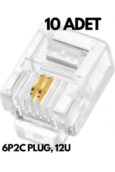 HQ SPEED HqSpeed RJ11 6P2C Telefon Jakı 10 Adet – 2 Pin Konnektör Telefon Kab...