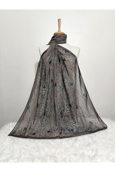 REMOMODA 180x70 cm șal leopard din șifon cu model