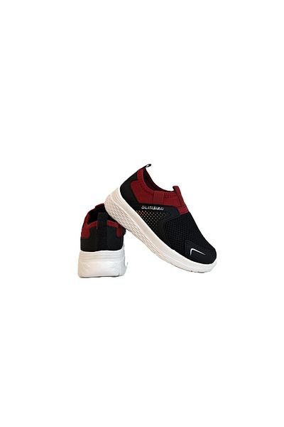 Kinetix Wester Gs Black Red Laceless Boy's Sports Shoes
