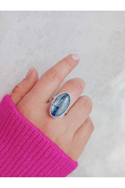 GÜMÜŞ Papila Silver Kyanit Ayarlanabilir Tasarım Gümüş Yüzük
