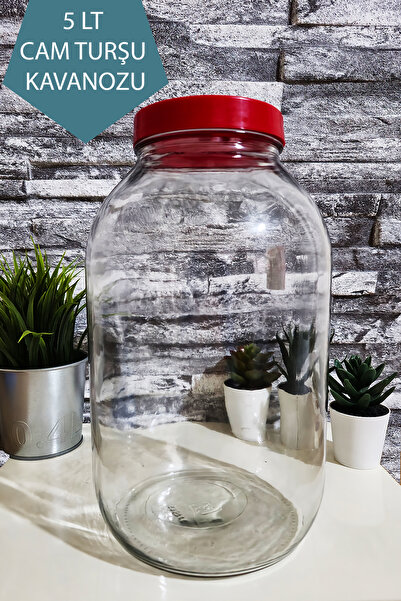incirop 5 Litre Kapaklı Cam Turşu ve Bakliyat Reçel Saklama Kavanozu