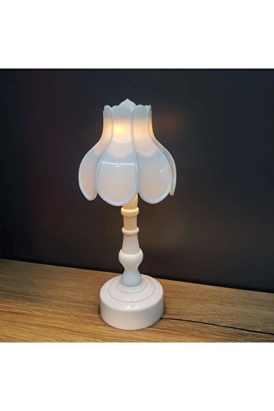 GÜLLÜ E STORE Pilli Dekoratif Abajur Masa Lambası