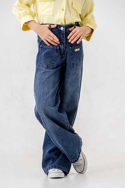 GİYİCEM TEKSTİL Pantaloni de blugi pentru fete cu buzunar frontal 2179