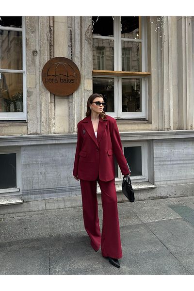 VOLT CLOTHİNG Damen Blazer Anzug mit Barcode Emblem gefüttert