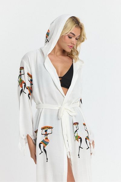 Mulberry Kiana Bambu - Γυναικείο μπουρνούζι και φόρεμα παραλίας με σχέδιο