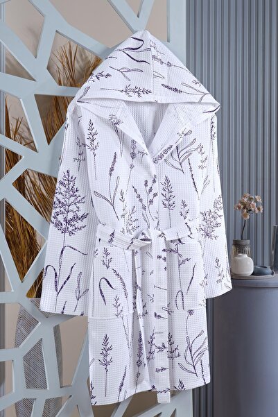 Zeynep Tekstil Γυναικείο μπουρνούζι από 100% βαμβάκι Μπουρνούζι με μοτίβο πικέ