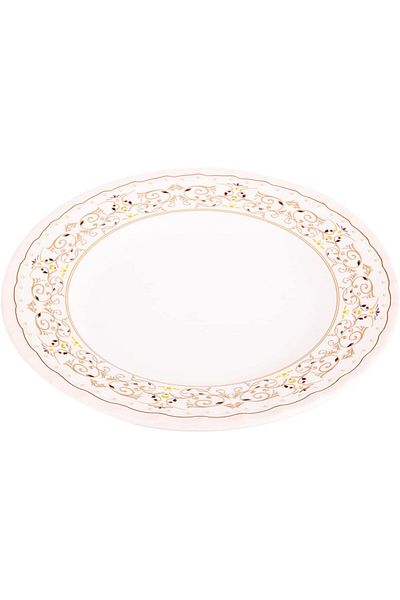 AKDC M/Mine Dessert Plate L(20cm) xW(20cm) xH(2cm) White And Brown
