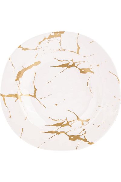 AKDC M/Mine Soup Plate L(23cm) xW(23cm) xH(3cm) White With Gold