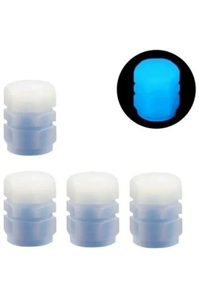 Hubjua Blue Phosphorescent Valve Cap - Led Accessory, Night Visible