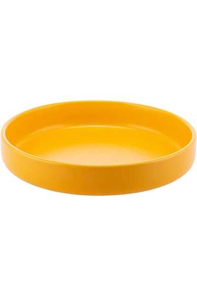 AKDC Ceramic Round Deep Plate Yellow