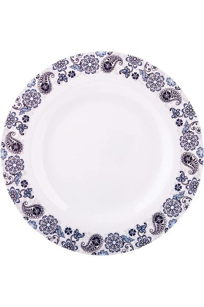 AKDC M/Mine Dessert Plate L(20cm) xW(20cm) xH(2cm) White And Blue