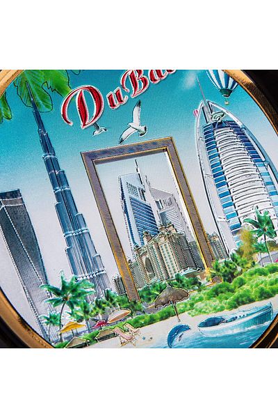 AKDC Dubai Souvenir Plate 11Cm X 11Cm X 1Cm Multi-Colour