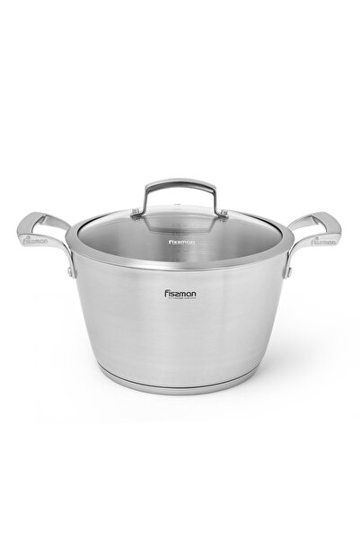 Fissman Stockpot  Millenium Series With Lid Silver/Clear 5.6L