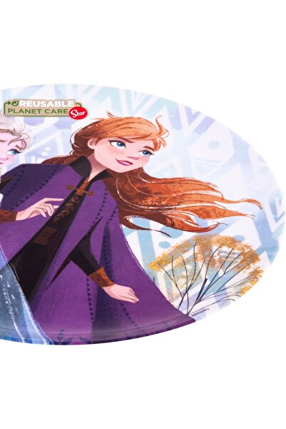 AKDC Round Plate Frozen L(20cm) xW(20cm) xH(1cm) White And Light Blue