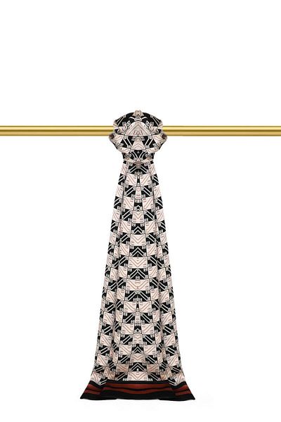 Bursa İpek Black Patterned Men's Silk Cashew