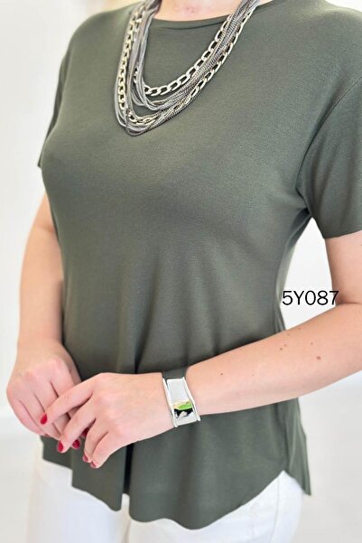 İnce Topuk Crew Neck Bamboo Tshirt 5Y087