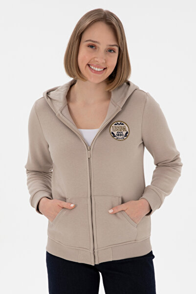 U.S. Polo Assn. Kadın Taş Şardonlu Kapüşonlu Sweatshirt 50296338-VR049