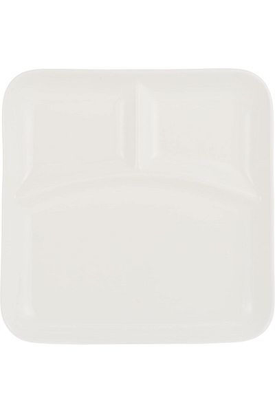 Symphony 3 Division Square Plate,White