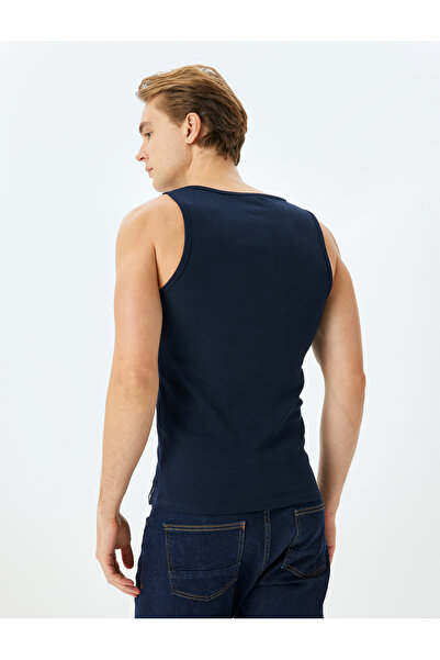 Koton Slim Fit Αμάνικο Μπλουζάκι Basic Crew Neck