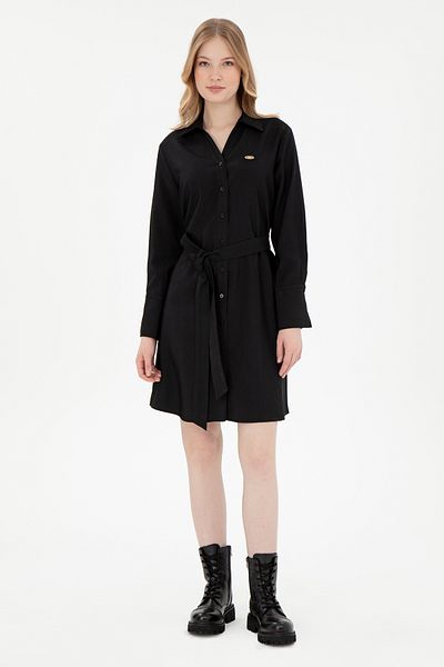 U.S. Polo Assn. Women's Black Mini Length Woven Dress 50297327-Vr046