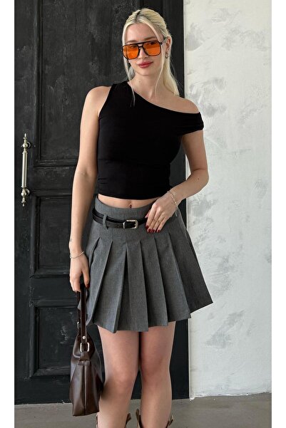 Seeh تي شيرت أسود أساسي بدون أكتاف Sh224