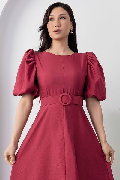 PULLIMM Rochie cu fante cu centură cu decolteu NY4534