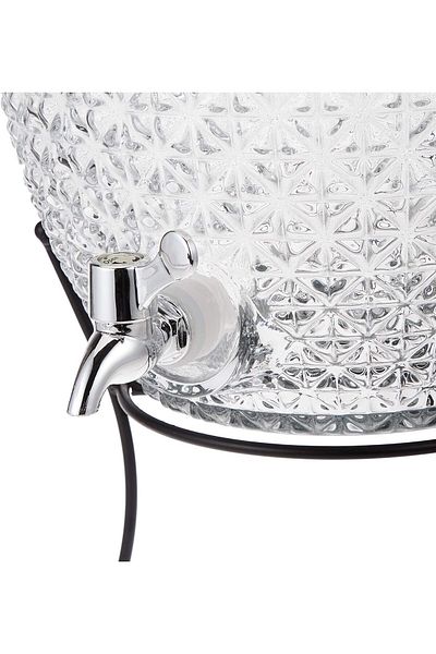 Harmony ST038B-10 TABLE TOP 10L GLAS PINEAPPLE JAR WITH METAL STAND AND NORMAL DISPENSER
