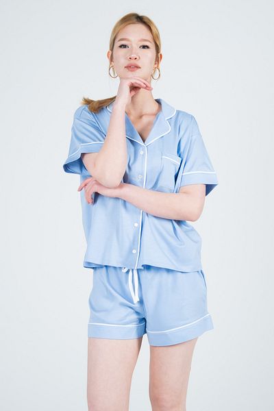 Kyron Women's Cotton Fabric Short Sleeve Pajamas Set - Stylish and Comfortable / Different Color Choices