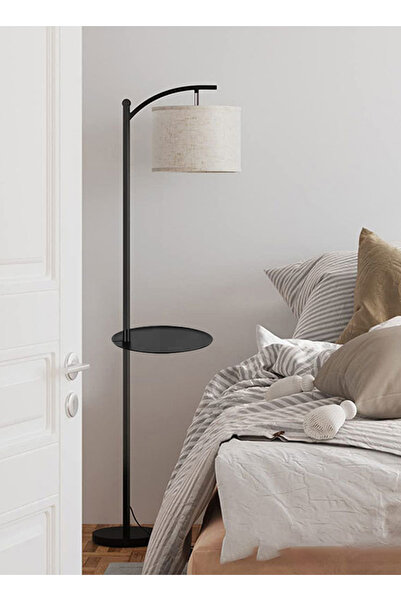 sharpdo مصباح أرضي قابل للتعديل بثلاثة ألوان مع رف لغرفة المعيشة وغرفة النوم (D28*H170CM)
