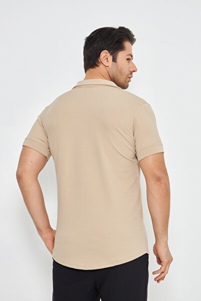 ZİNOX Ανδρικό πλεκτό ύφασμα με κουμπιά Απασί γιακά Κομψό μοτίβο κρεπ Κοντομάνικο πουκάμισο κατάλληλο για καθημερινή χρήση