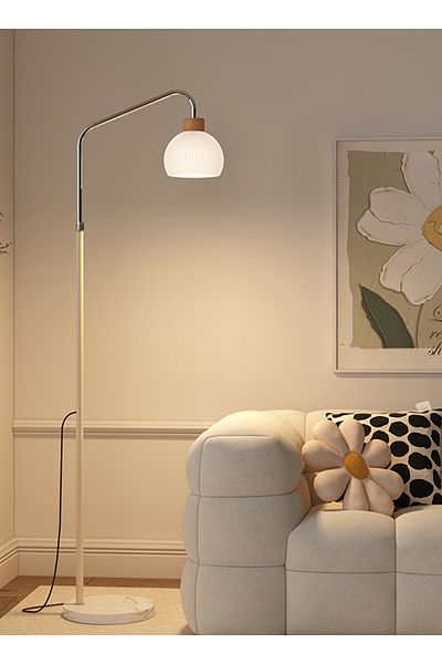 sharpdo LED French Retro Living Room Sofa Floor Lamp, 3-Color Variable Light Bulb, Foot Switch