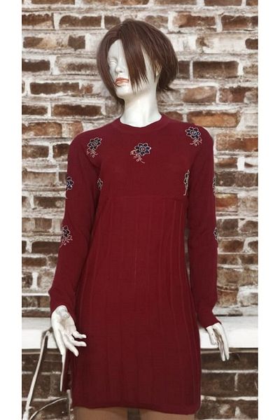 ÇALIKUŞU TRİKO Stone Embroidereḋ Tri̇Ko Tuni̇K