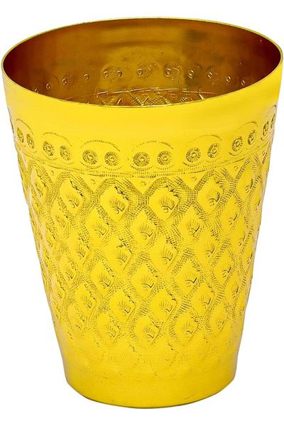 Winds Trading Aluminum Drinking Glasses, Coffee/Tea/Beer Cups, Gold for Home & Outdoor (9x11cm)
