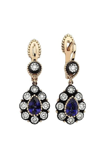 Altınbaş Kadın Pırlanta Safir Küpe INS067-8K