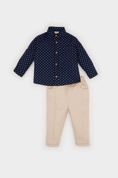 DeFacto Navy Blue Baby Boy Top and Bottom Set D9337A5/Nv256