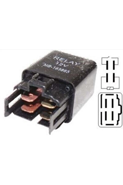 VERTEX 12v Kızdırma Ve Far Rölesi 4 Uçlu (SİYAH)