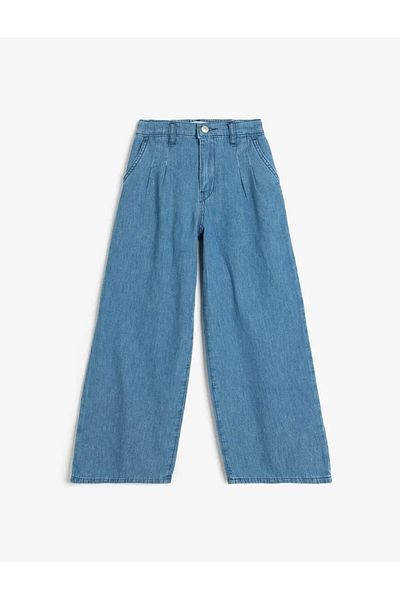 Koton Wide Leg Jeans with Pockets Cotton - Wide Leg Jeans