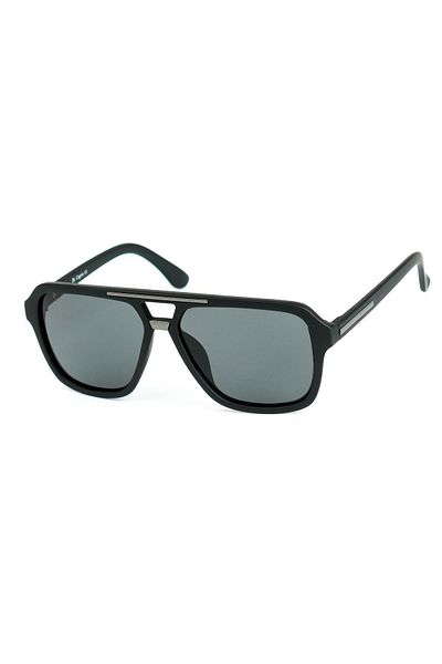 Di Caprio Men's Matte Black Uv400 Protection Rectangular Model Sunglasses